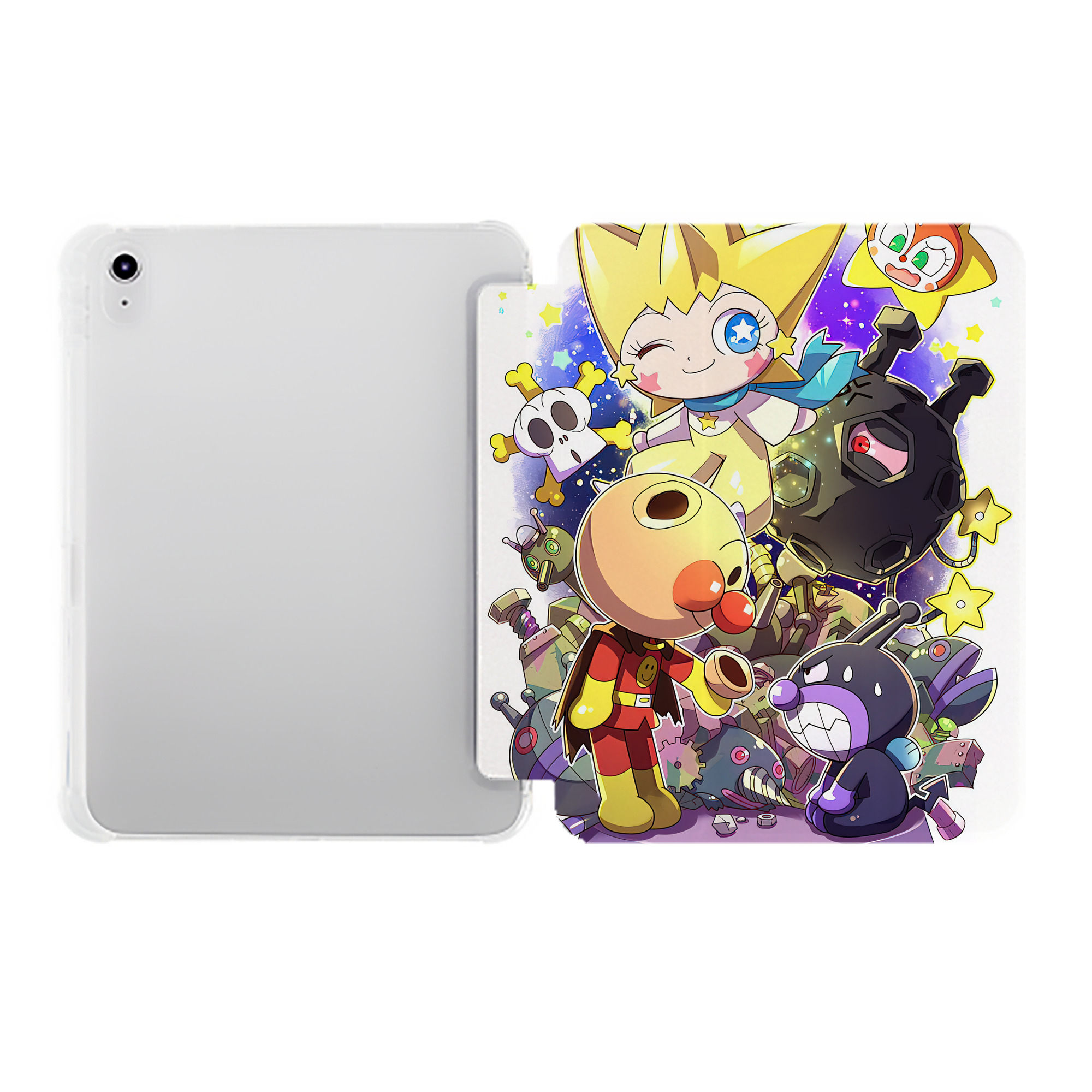 （画像用） アンパンマン Anpanman IPad ケース ペン収納付き 三つ折りスタンド PUレザー×シリコン 対応機種9.5/10.5/10.9インチ